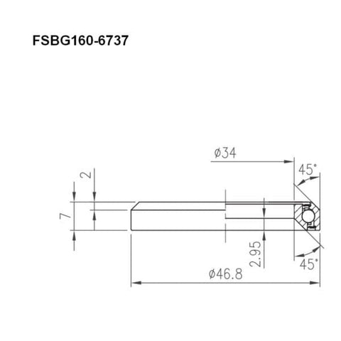 FSA Bearings - Headset FSA ACB 970S 1-1/4" 45°x45° 46.8 x 34 x 7mm Bearing / Stainless 400310081704