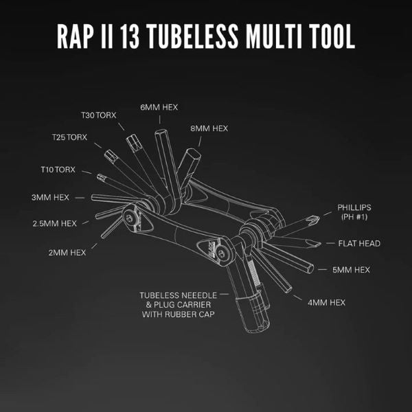 Lezyne Tools Lezyne Rap II 13 Tubeless Multi Tool 4710582544217