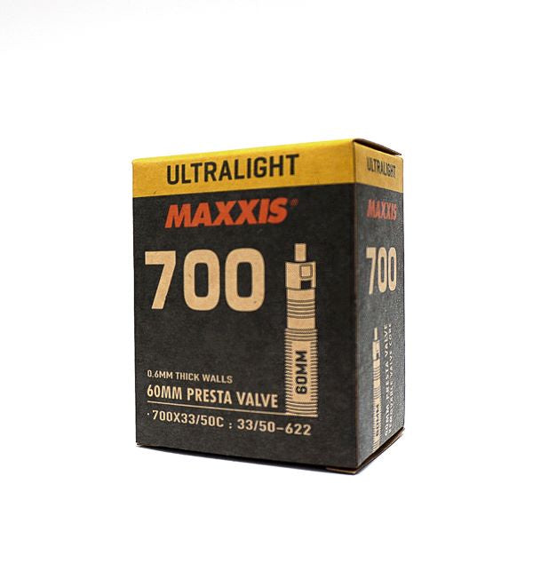 Maxxis Tubes - 700c Maxxis Ultralight Tube / 700x33/50c / 60mm Presta 4717784040257