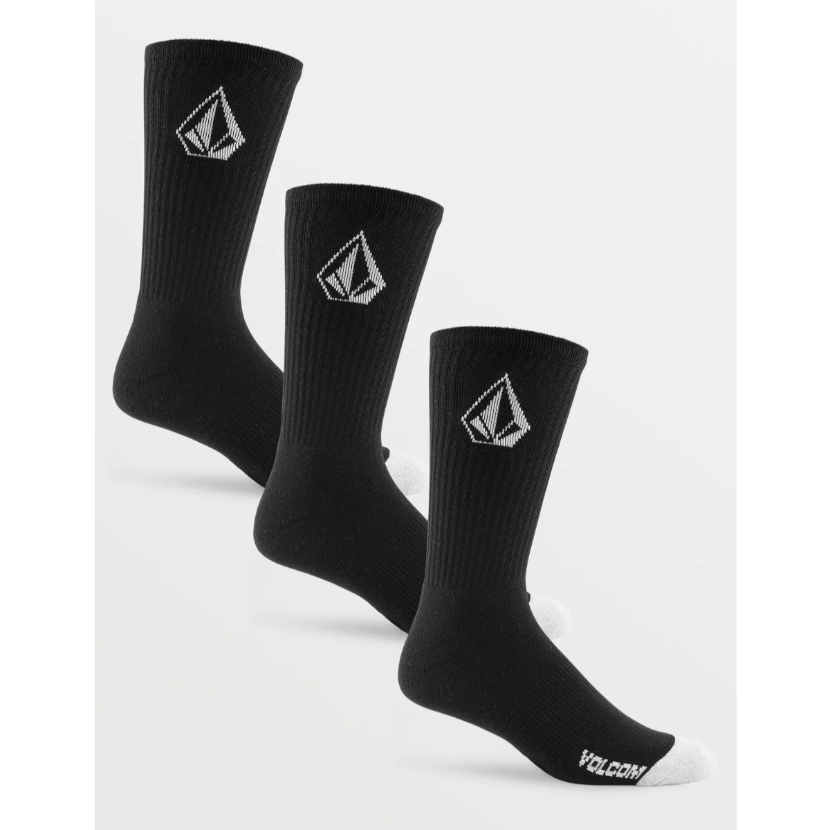 Volcom Socks Black / 9-12 Volcom Full Stone 3 Pack Socks 9343765859331