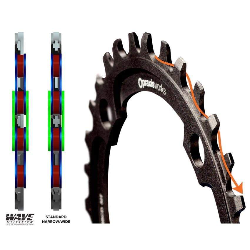 Praxis Chainrings - MTB Praxis MTB 104BCD Wave Narrow/Wide Chainring