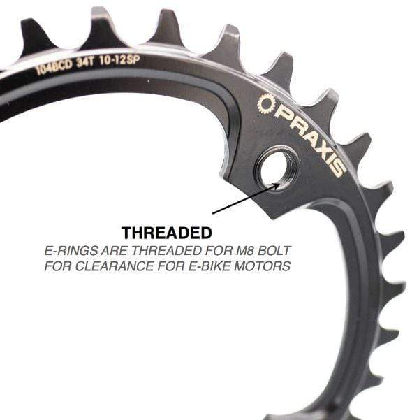 Praxis Chainrings - MTB Praxis Steel 104 BCD eRing Wave Chainring (Direct Threaded)